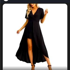 Kor Mei Maxi Romper Women's XL high low skirt Flowy Party Goth Witchy Formal